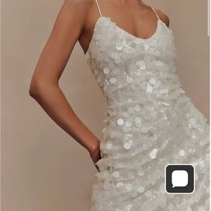 Meshki White Sequin Mini Dress